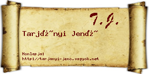 Tarjányi Jenő névjegykártya