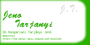 jeno tarjanyi business card